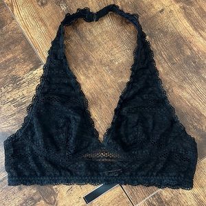 Victoria’s Secret Black Lace Halter Bralette